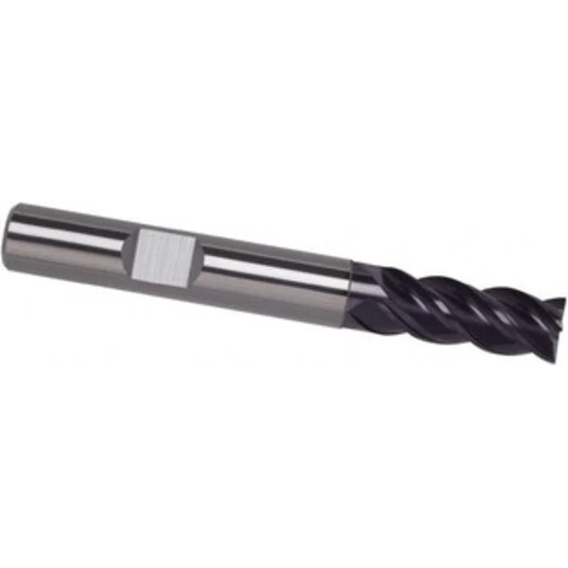 Guhring 1/4, 3/4 LOC, 1/4 Shank Diam, 3-1/4 OAL, 4 Flute, Solid Carbide Square End Mill Single End, FIREX Finish, Spi...